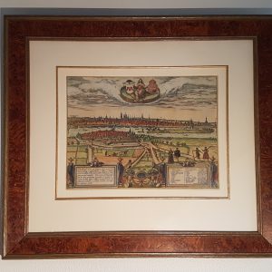 Copper engraving, hand-colored of MAASTRICHT in 1572, by Simon de Beaumont